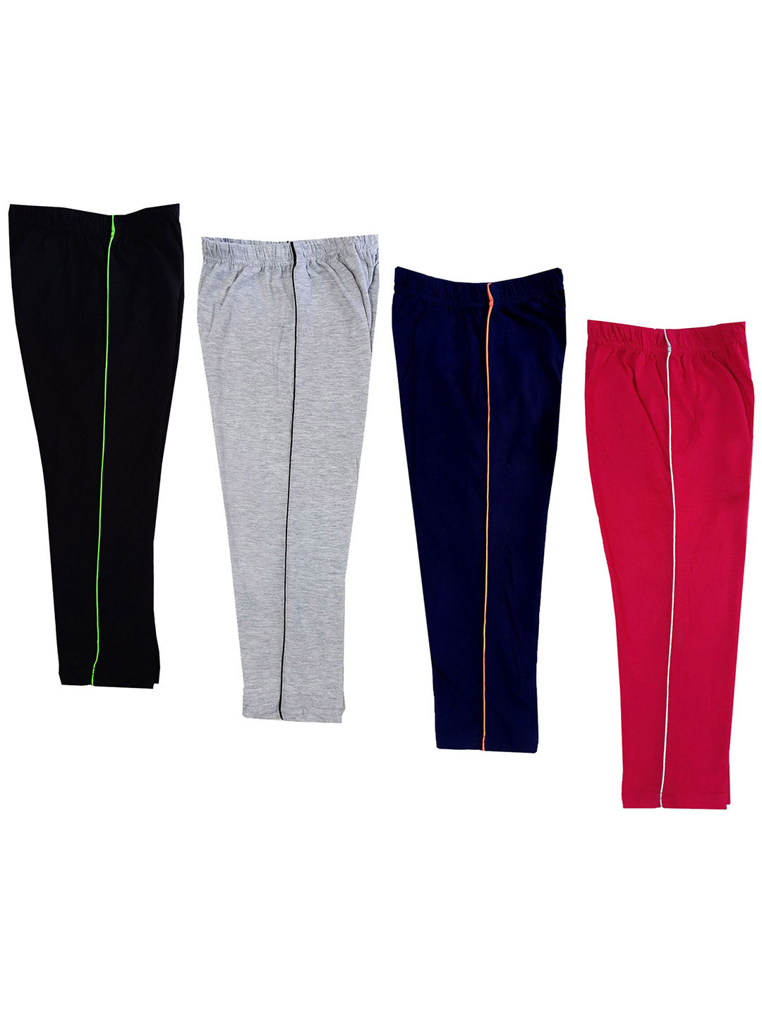 

IndiWeaves Girls Pack of 4 Pure Cotton Capris, Pink