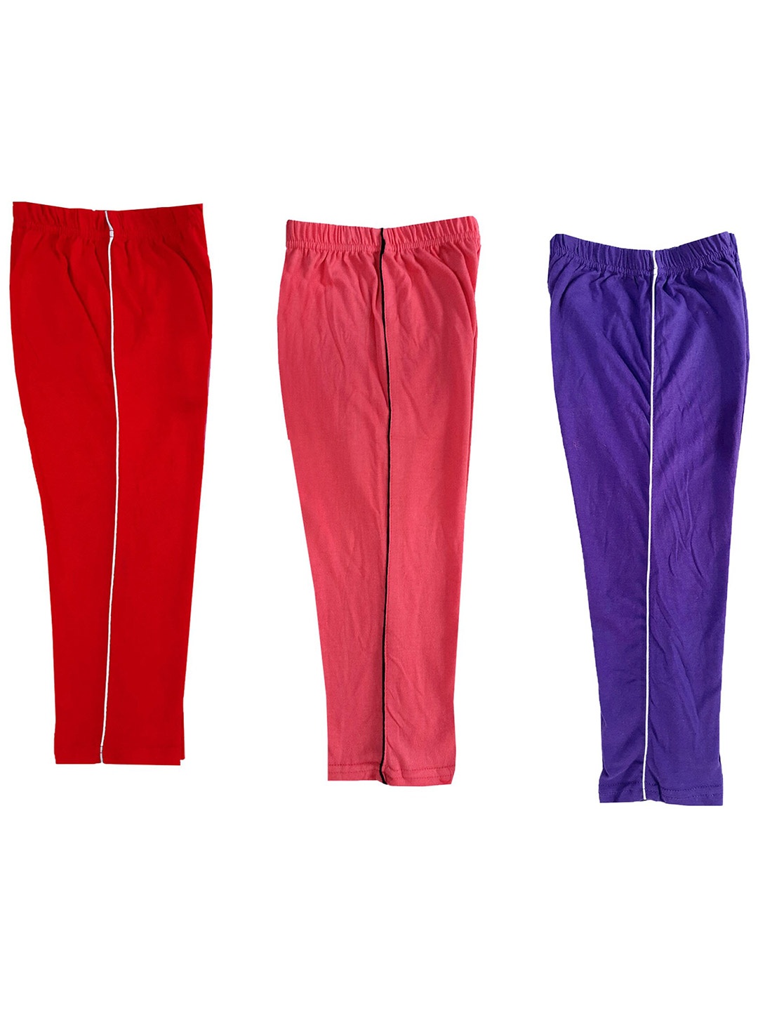 

IndiWeaves Girls Pack Of 3 Mid-Rise Cotton Capris, Red