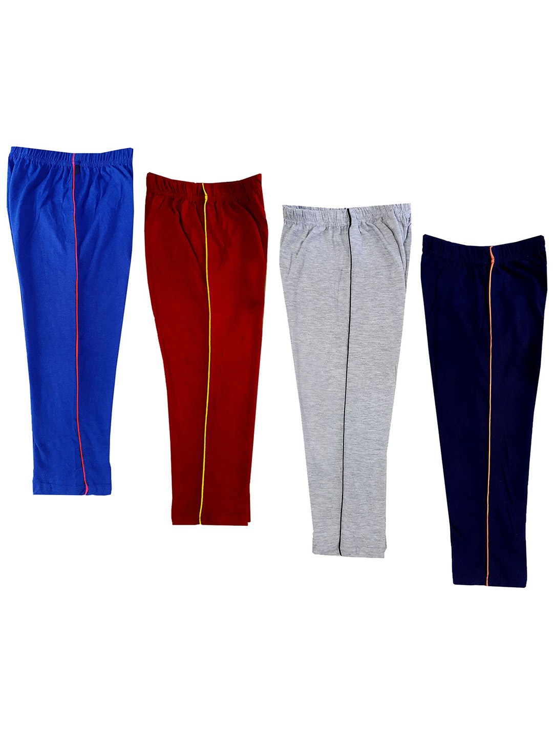 

IndiWeaves Girls Pack Of 4 Pure Cotton Regular Fit Capris, Blue