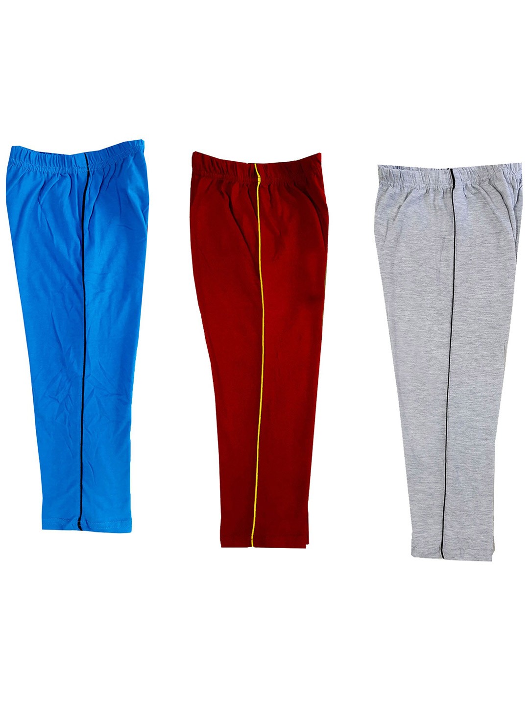 

IndiWeaves Girls Pack Of 3 High-Rise Pure Cotton Capris, Blue