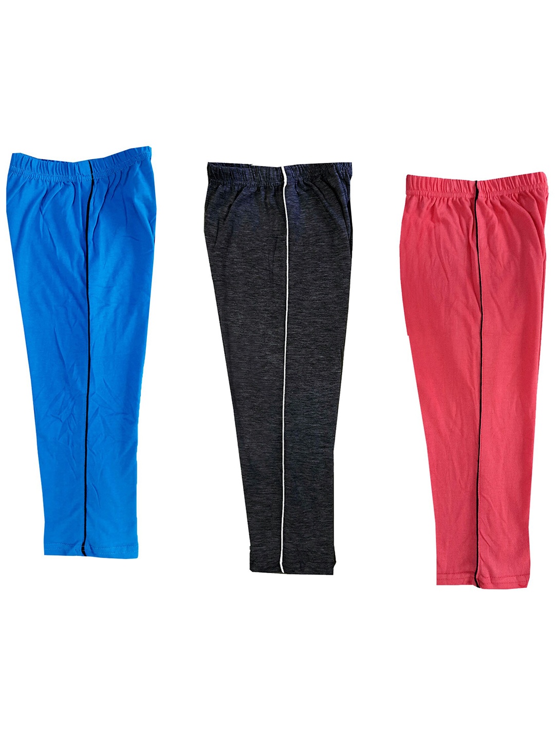 

IndiWeaves Girls Pack of 3 High-Rise Cotton Capris, Pink