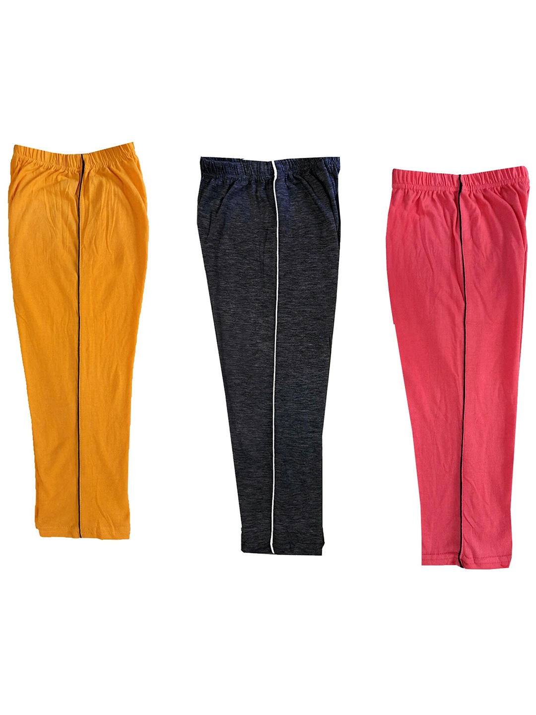 

IndiWeaves Girls Pack Of 3 High-Rise Pure Cotton Capris, Yellow