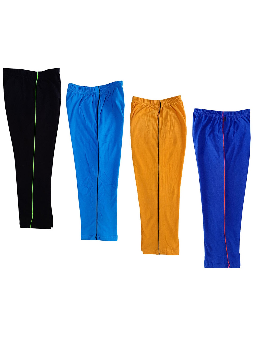 

IndiWeaves Girls Pack Of 4 Pure Cotton Regular Fit Capris, Blue