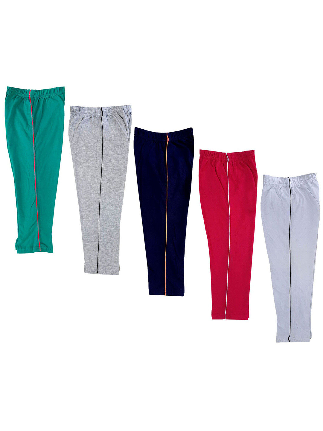 

IndiWeaves Girls Pack Of 5 Pure Cotton Capris, Green