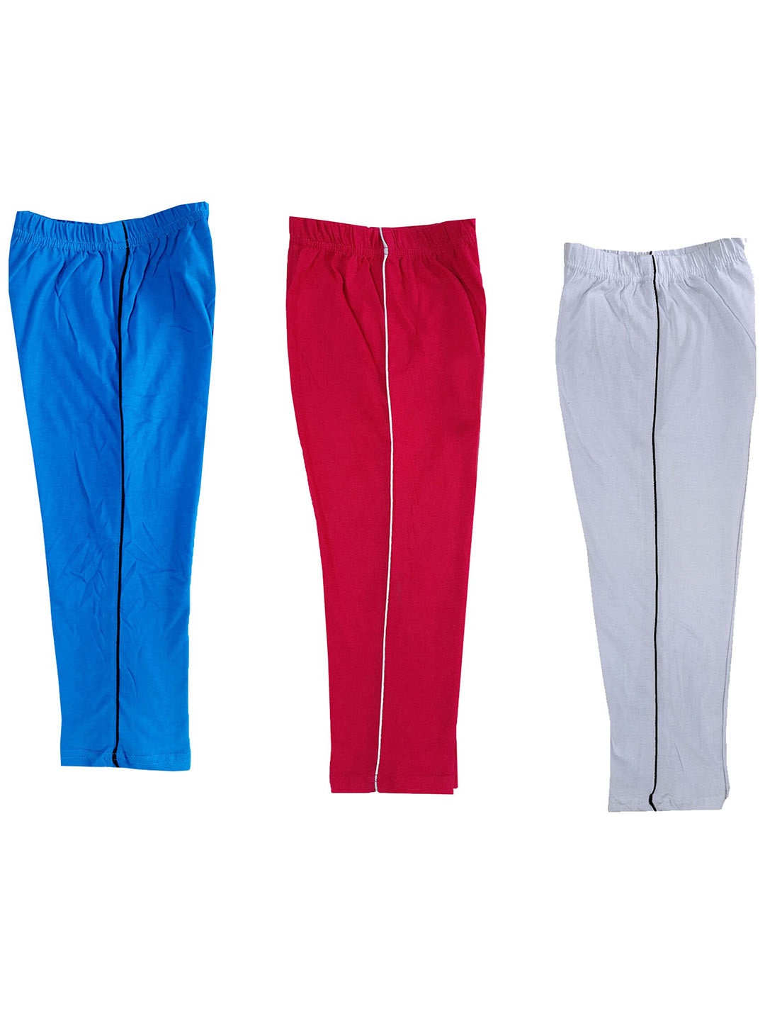 

IndiWeaves Girls Pack Of 3 High-Rise Pure Cotton Capris, Blue