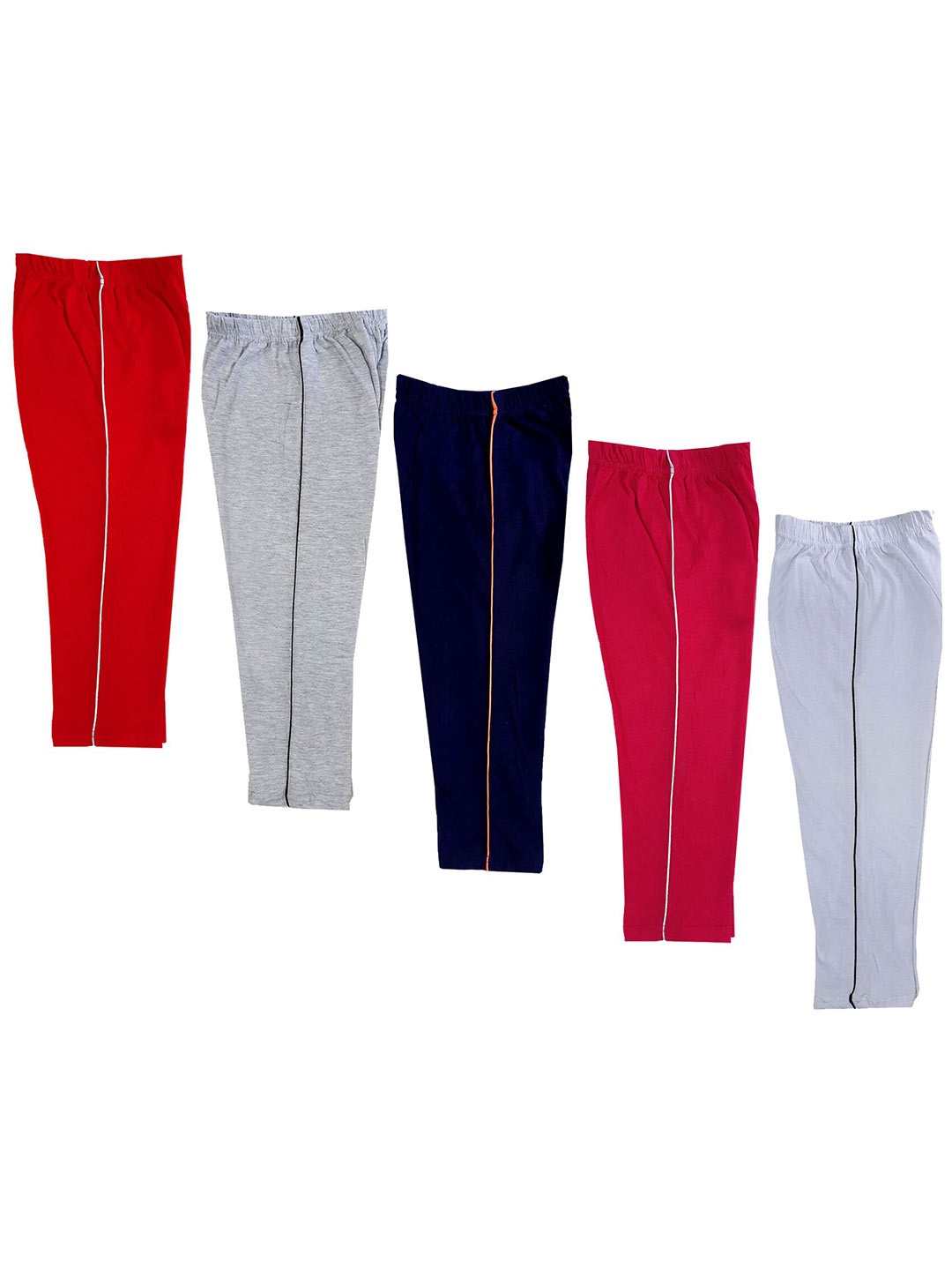 

IndiWeaves Girls Pack Of 5 Pure Cotton Regular Fit Capris, Red