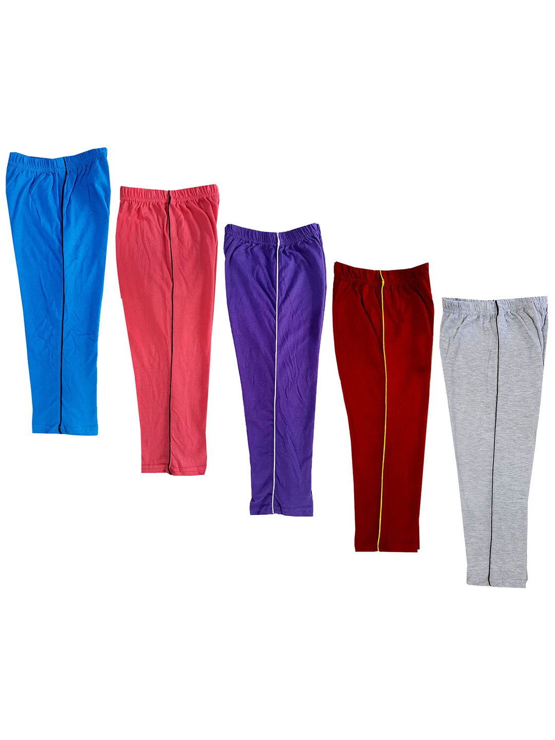 

IndiWeaves Girls Pack Of 5 Pure Cotton Capris, Blue