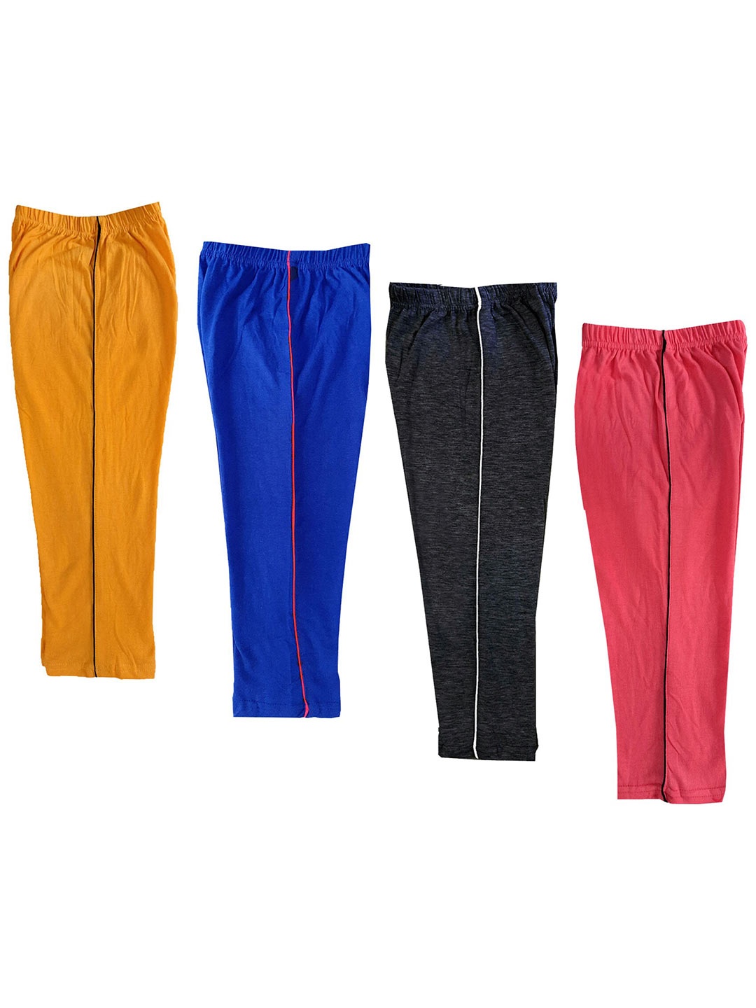 

IndiWeaves Girls Pack Of 4 Pure Cotton Capris, Yellow