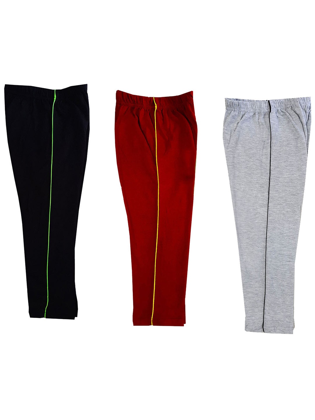 

IndiWeaves Girls Pack Of 3 Pure Cotton Capris, Maroon