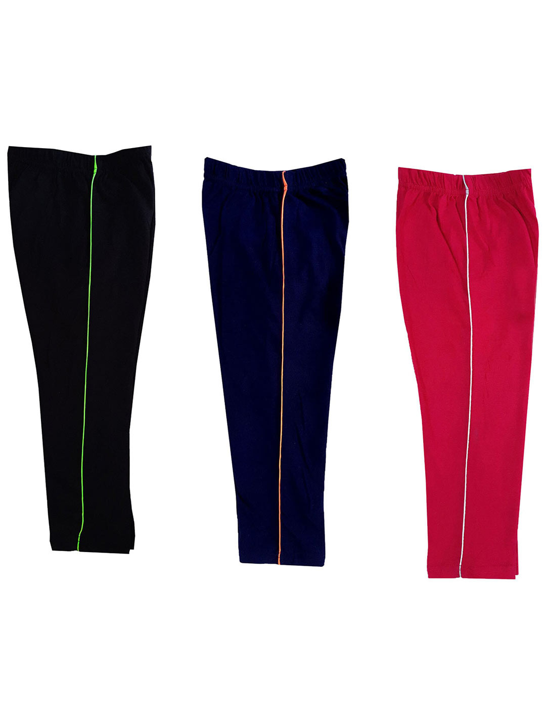 

IndiWeaves Girls Pack of 3 Pure Cotton Capris, Red