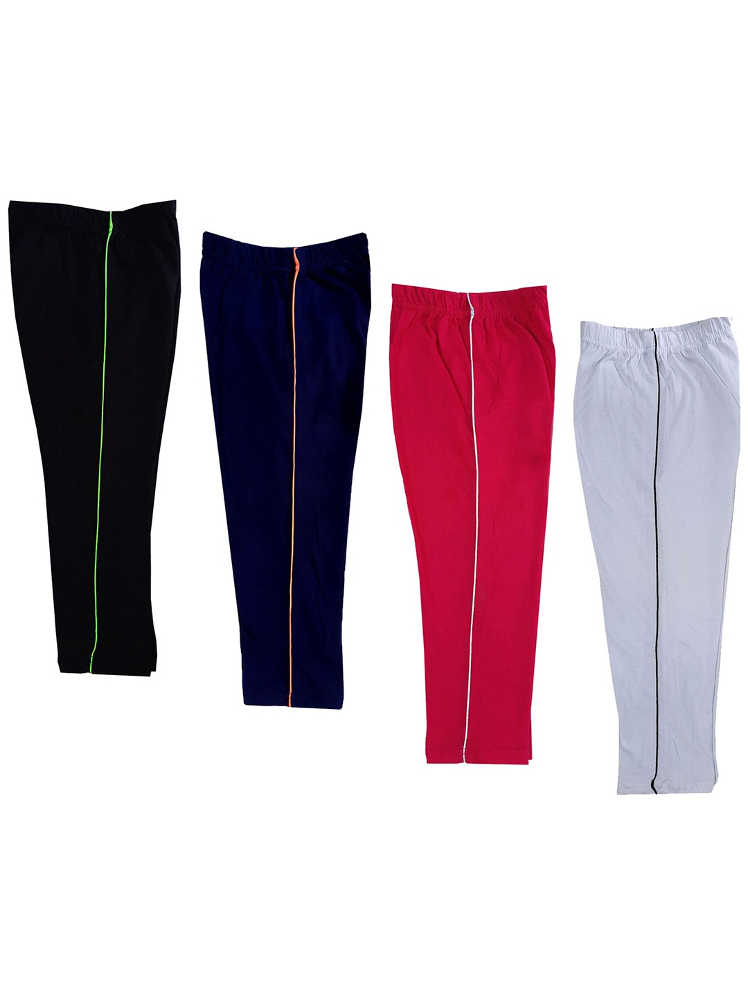 

IndiWeaves Girls Pack of 4 High-Rise Cotton Capris, Red