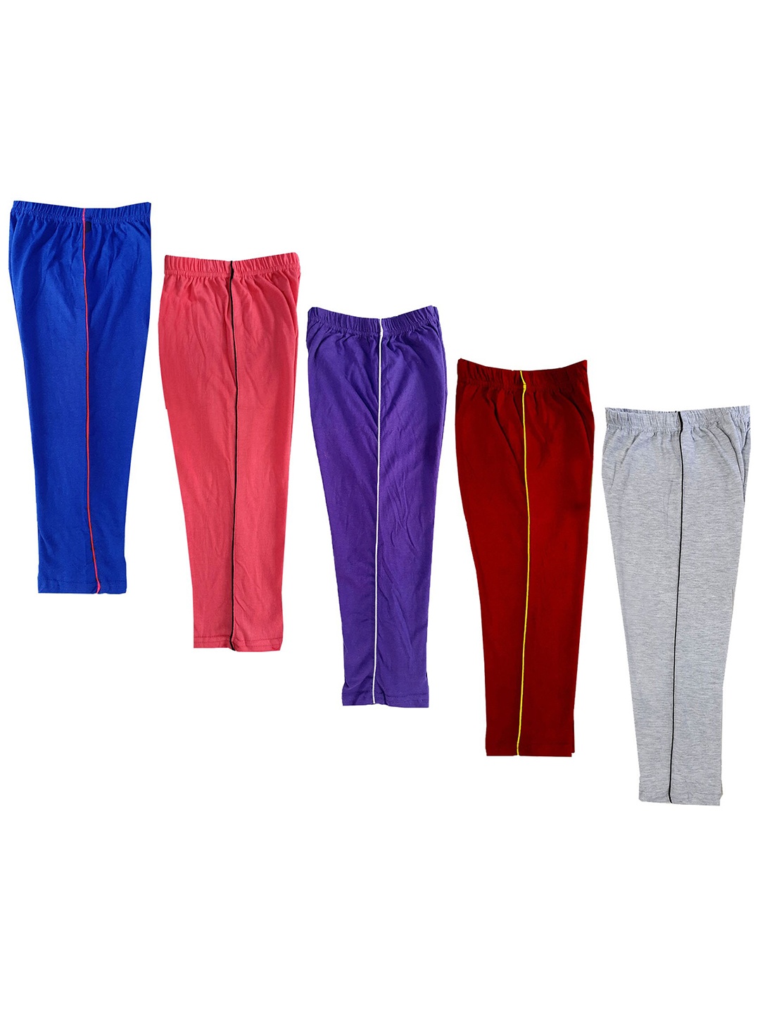 

IndiWeaves Girls Pack Of 5 High-Rise Pure Cotton Capris, Blue