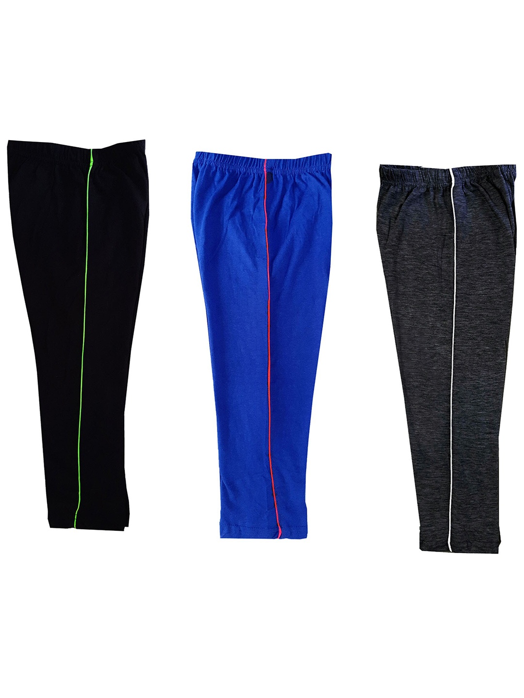 

IndiWeaves Girls Pack of 3 Mid-Rise Cotton Capris, Black