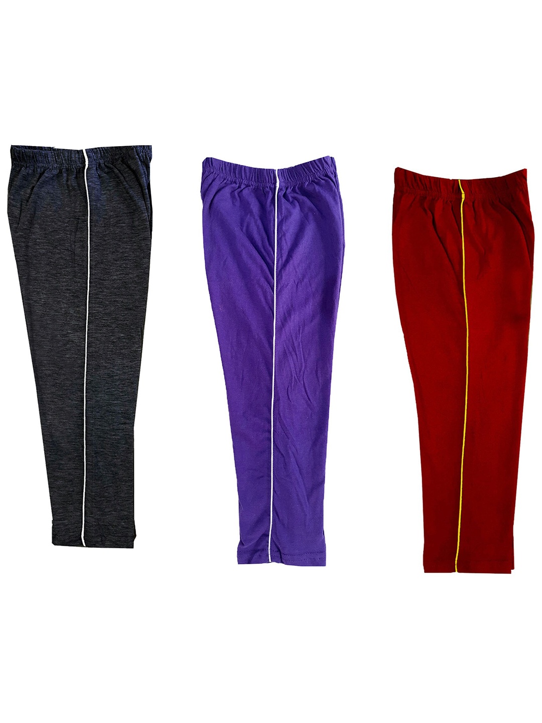

IndiWeaves Girls Pack of 3 Pure Cotton Capris, Blue