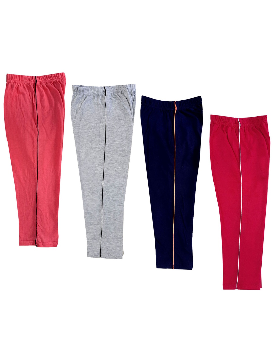 

IndiWeaves Girls Pack of 4 High-Rise Cotton Capris, Pink