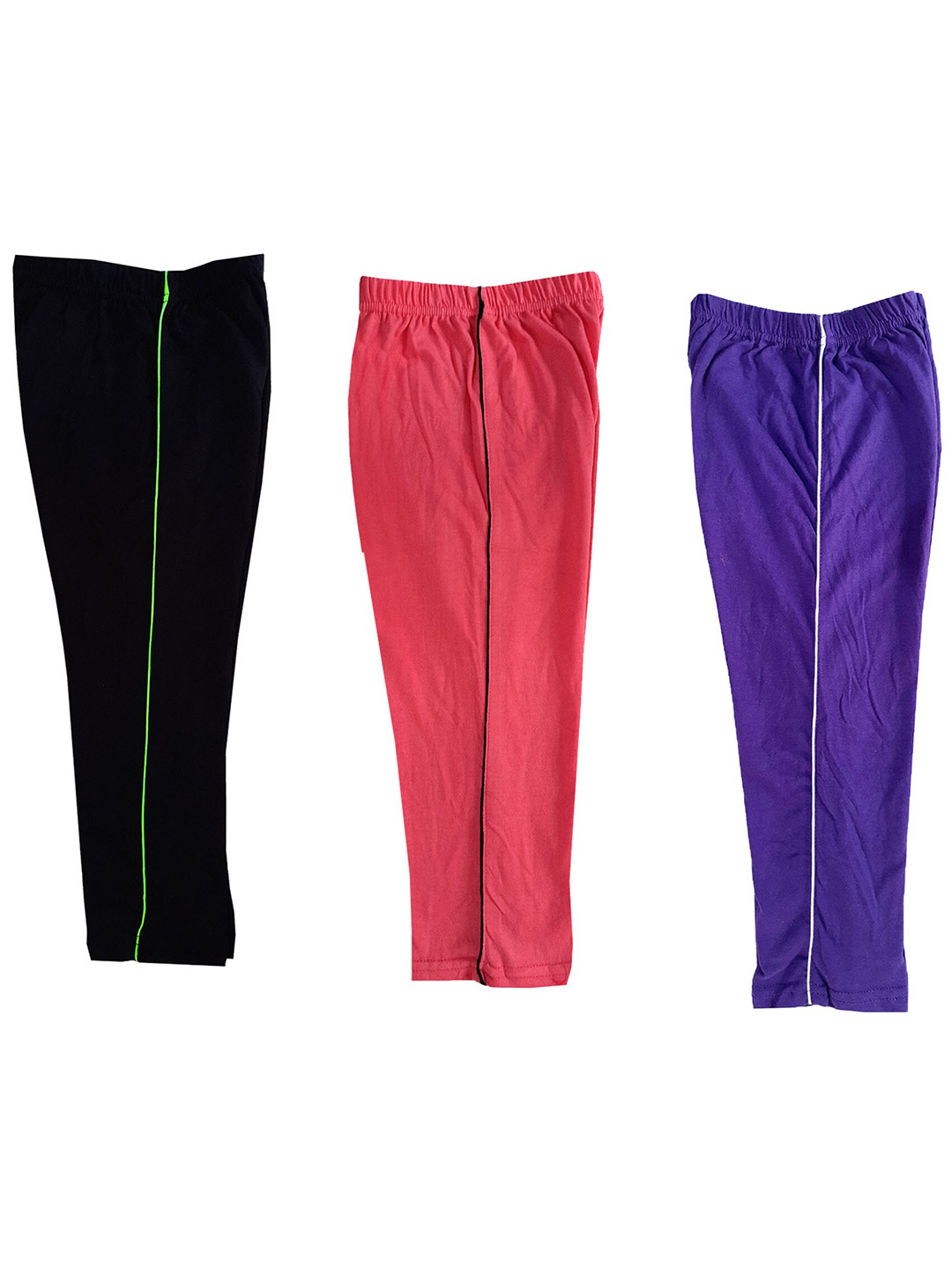 

IndiWeaves Girls Pack Of 3 High-Rise Pure Cotton Capris, Black