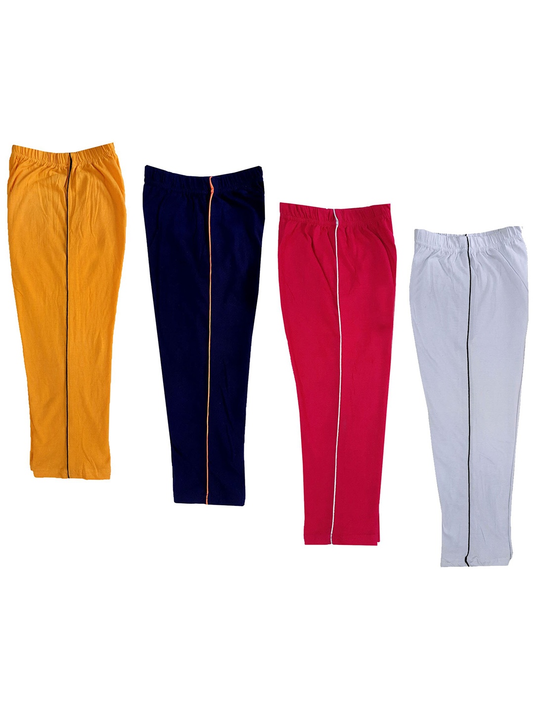 

IndiWeaves Girls Pack Of 4 Cotton Capris, Yellow
