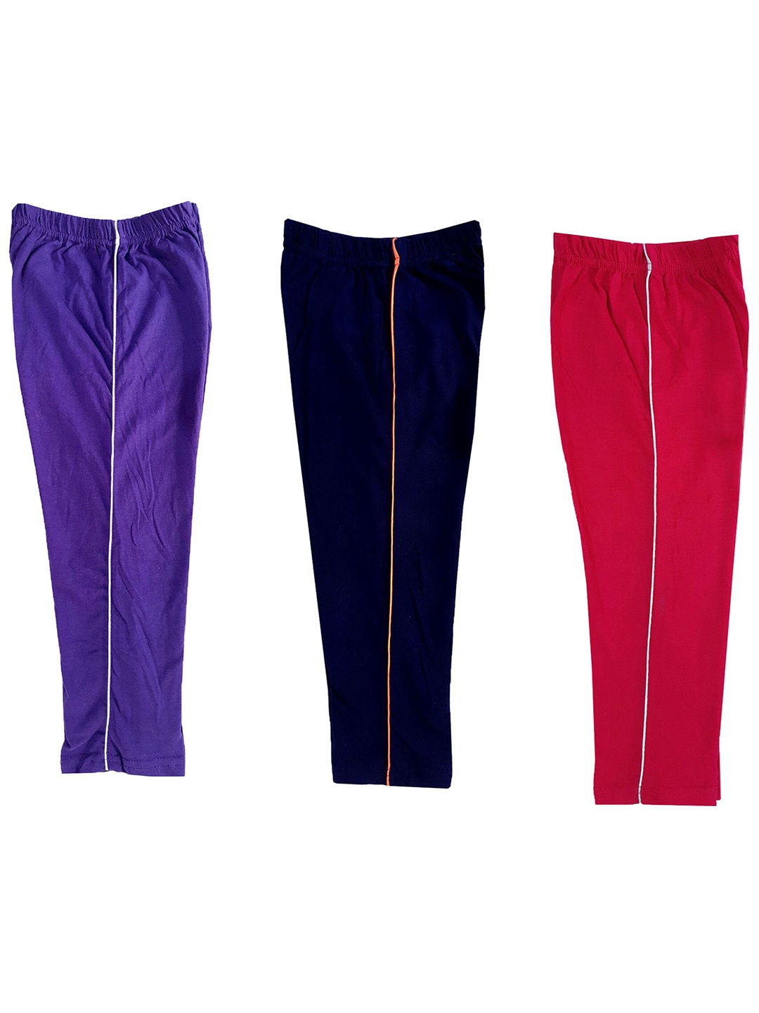 

IndiWeaves Girls Pack Of 3 Pure Cotton Capris, Purple