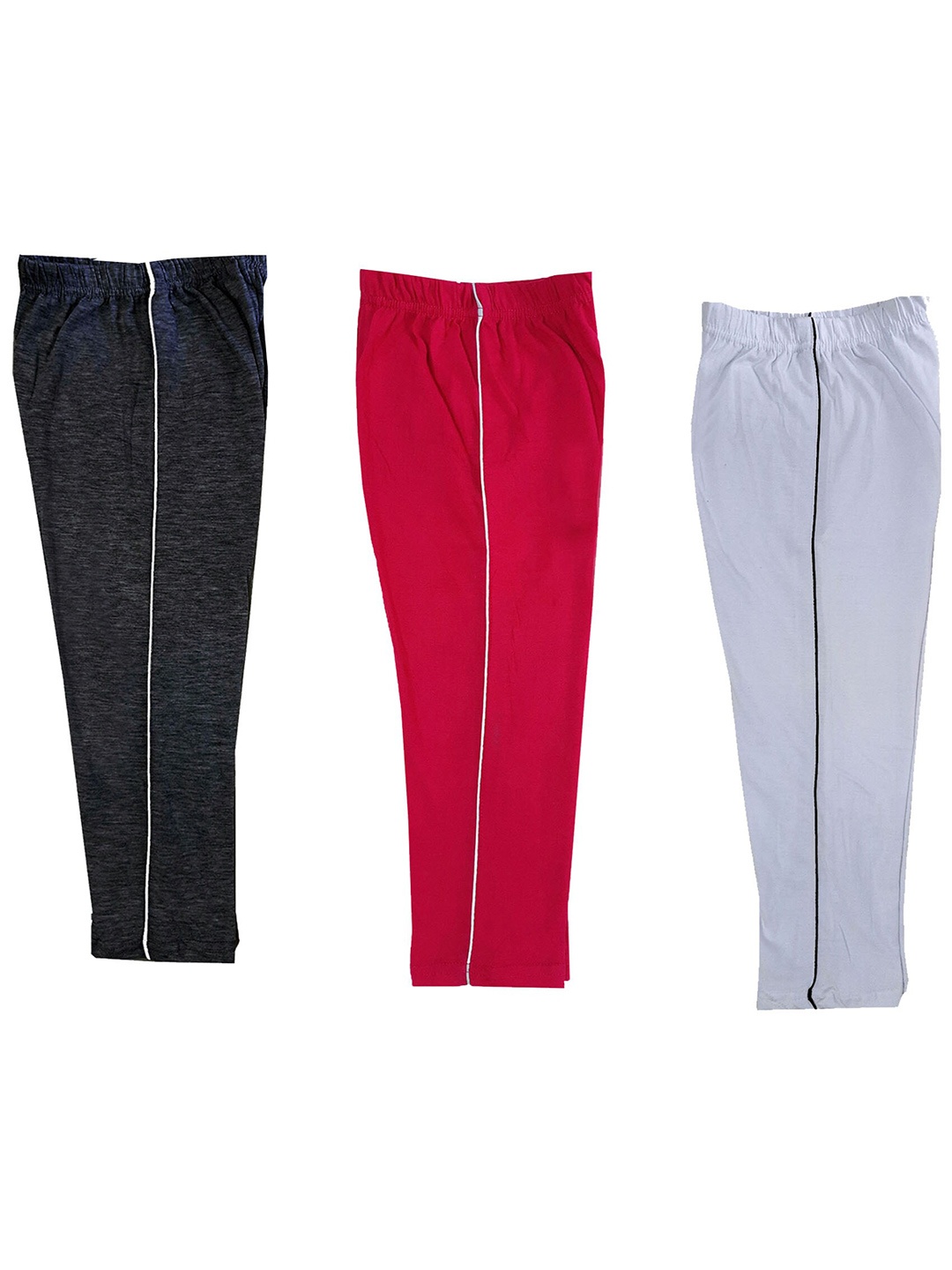 

IndiWeaves Girls Pack of 3 Pure Cotton Capris, Pink