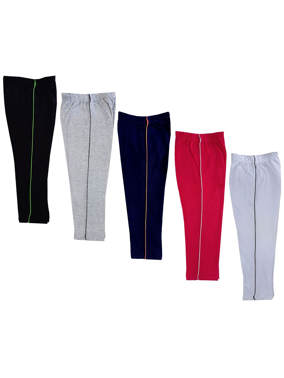 

IndiWeaves Girls Pack Of 5 Cotton Capris, Black
