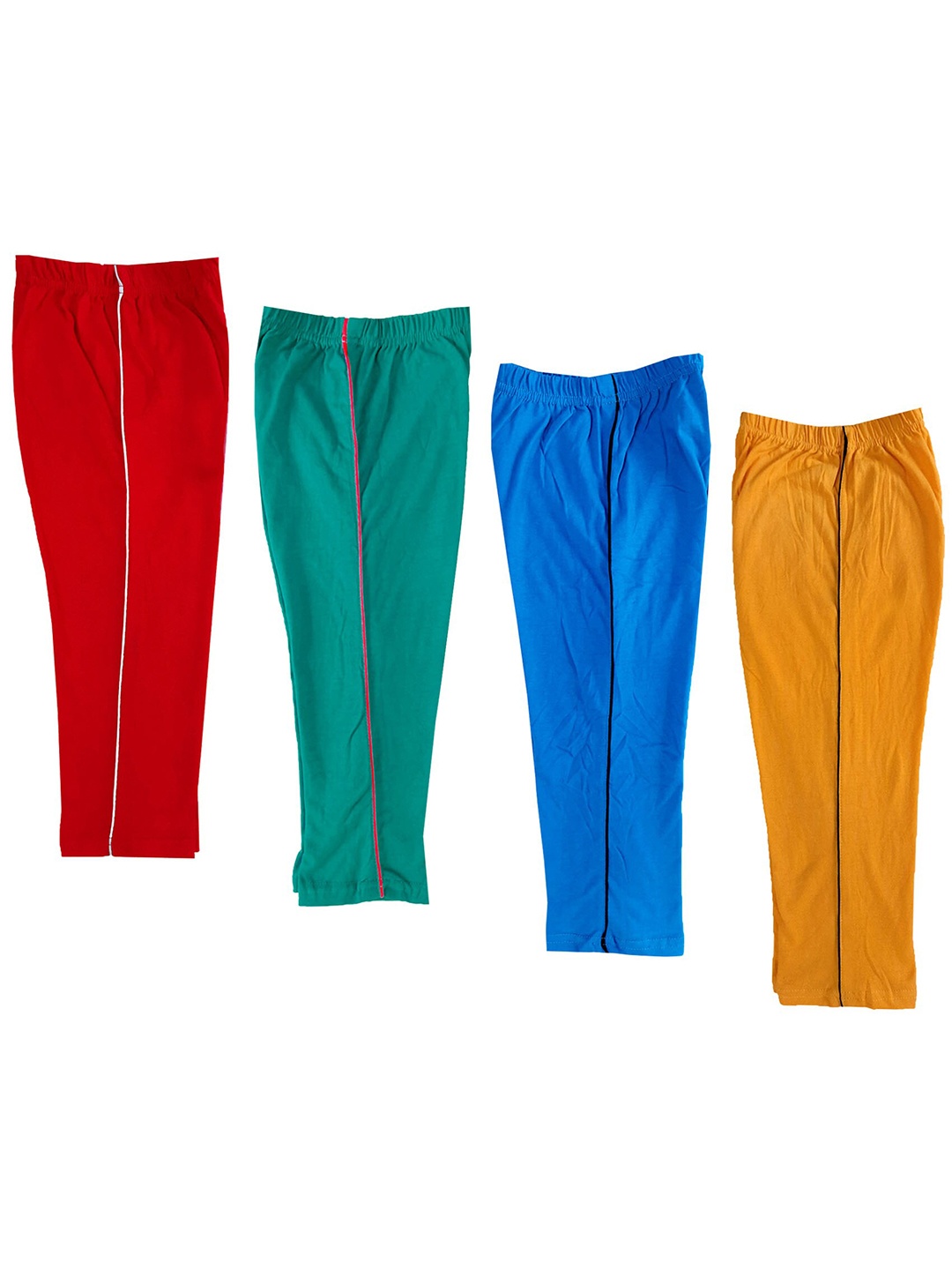 

IndiWeaves Girls Pack of 4 Pure Cotton Capris, Yellow