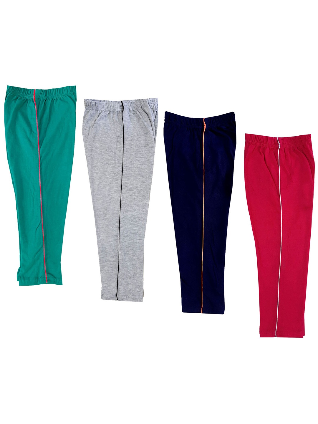 

IndiWeaves Girls Pack Of 4 Pure Cotton Capris, Green
