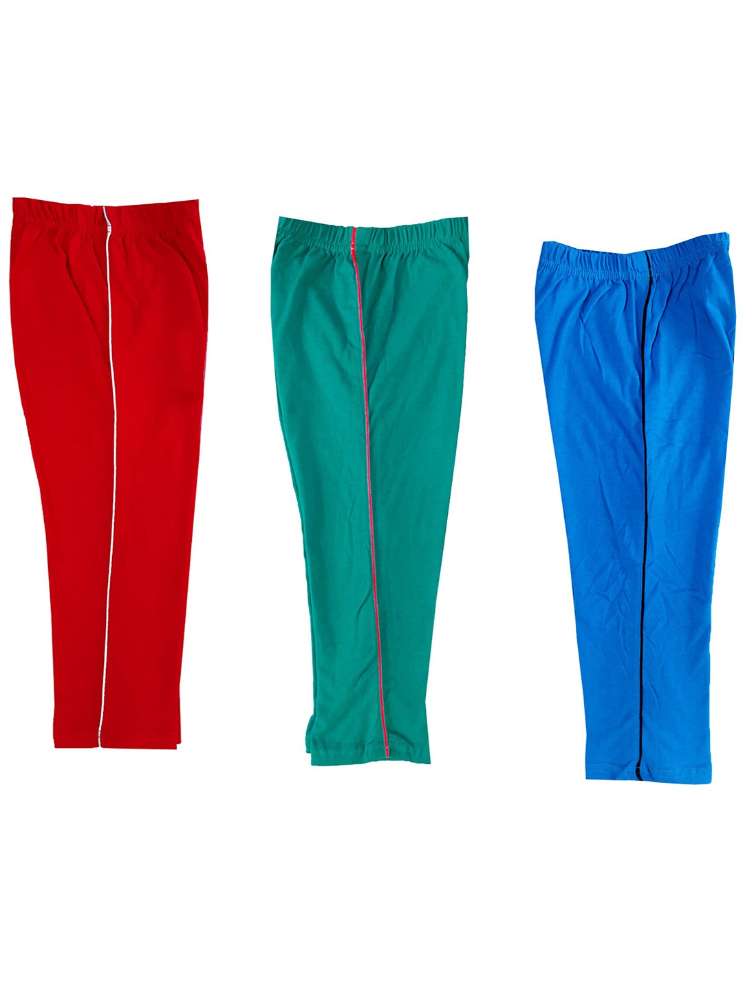 

IndiWeaves Girls Pack of 3 High-Rise Cotton Capris, Green