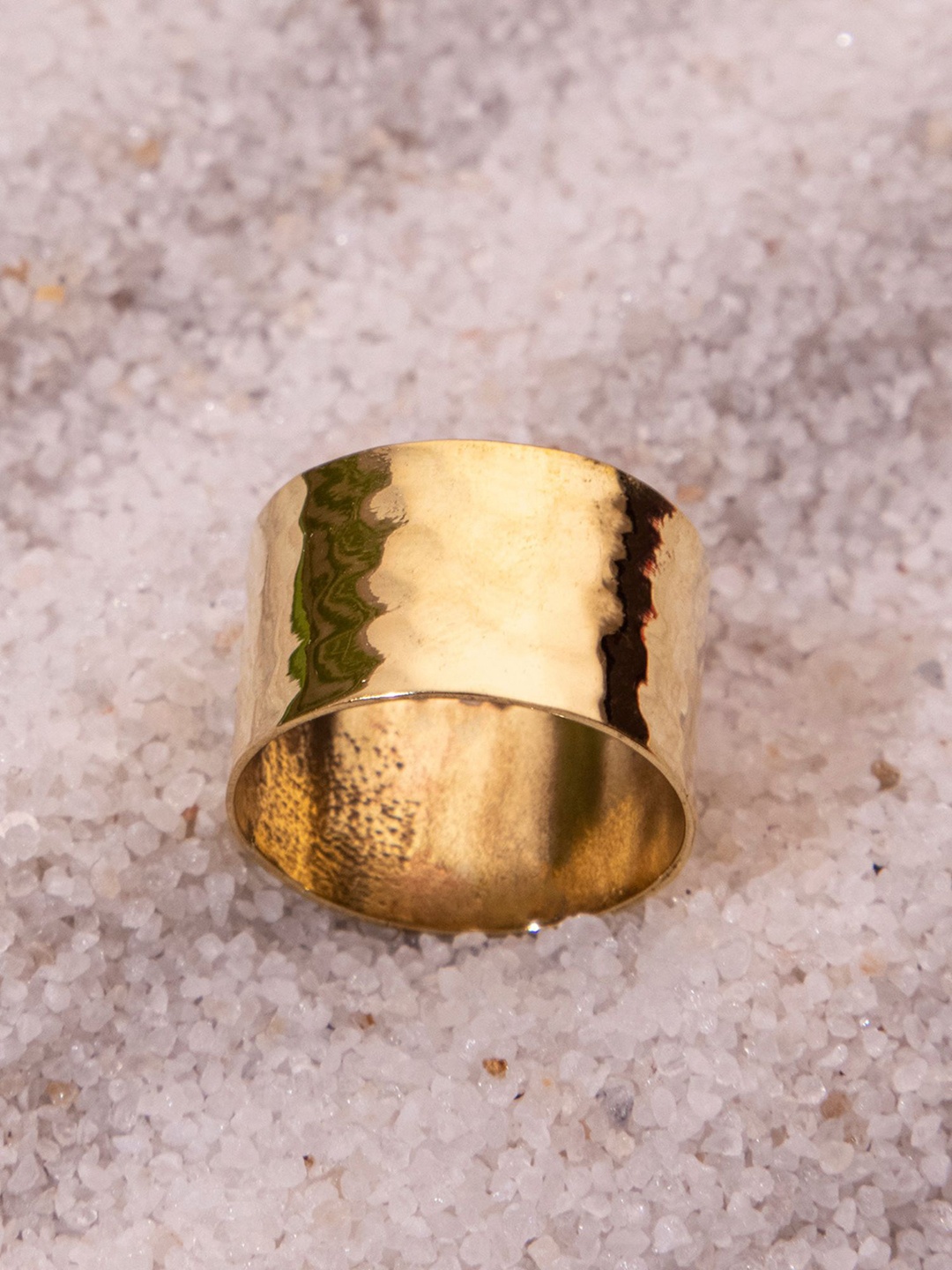 

Studio One Love Minimalist Brass-Plated Ring, Gold