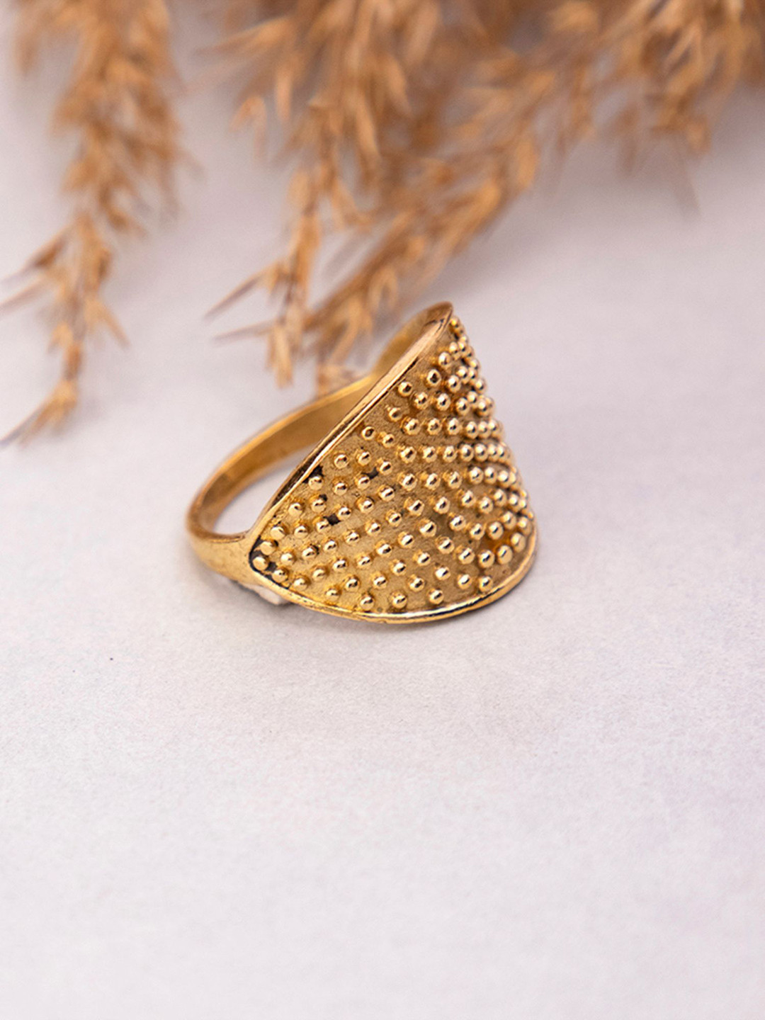 

Studio One Love Minimalist Brass-Plated Ring, Gold