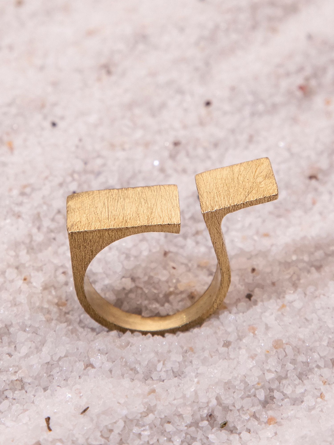 

Studio One Love Women Brass-Plated Adjustable Finger Ring, Gold