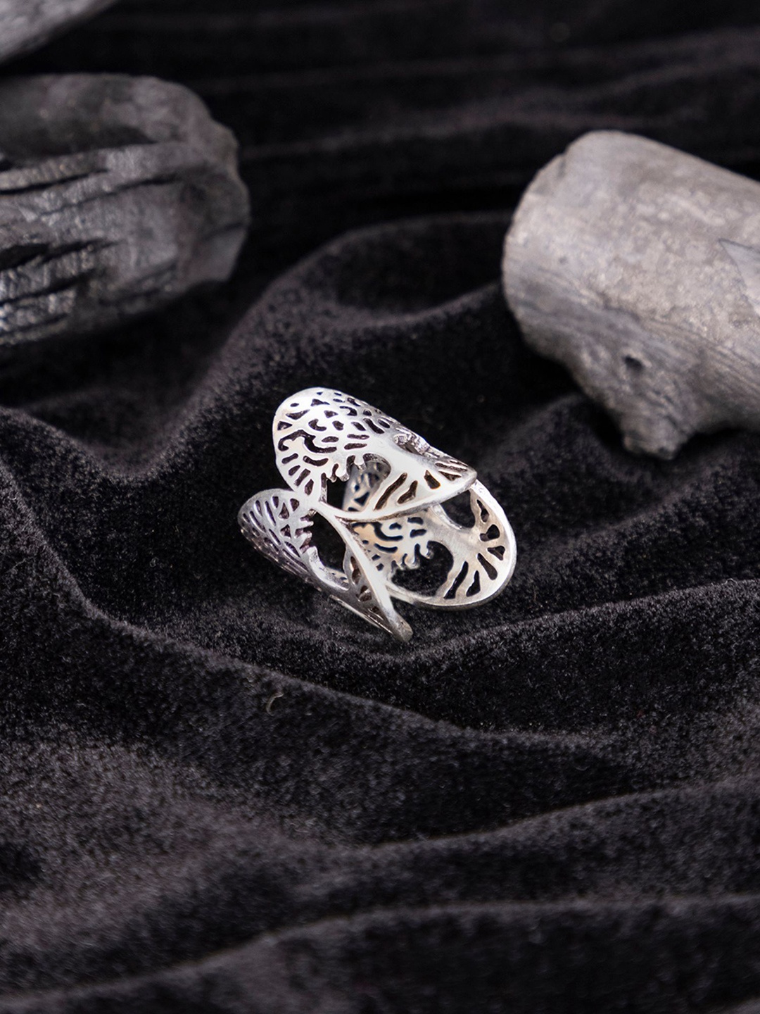 

Studio One Love Women Brass-Plated Adjustable Finger Ring, Silver