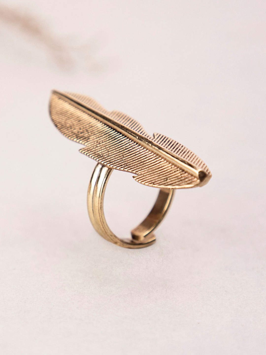 

Studio One Love Intricate Textured Detail Adjustable Finger Ring, Gold