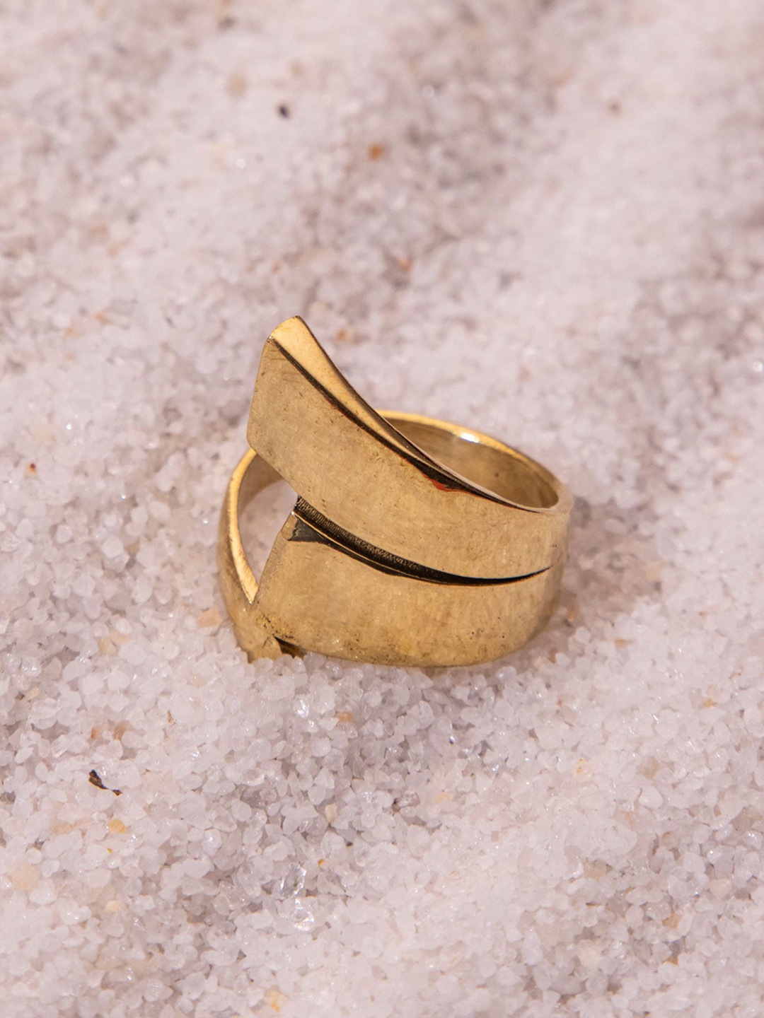 

Studio One Love Brass-Plated Adjustable Finger Ring, Gold