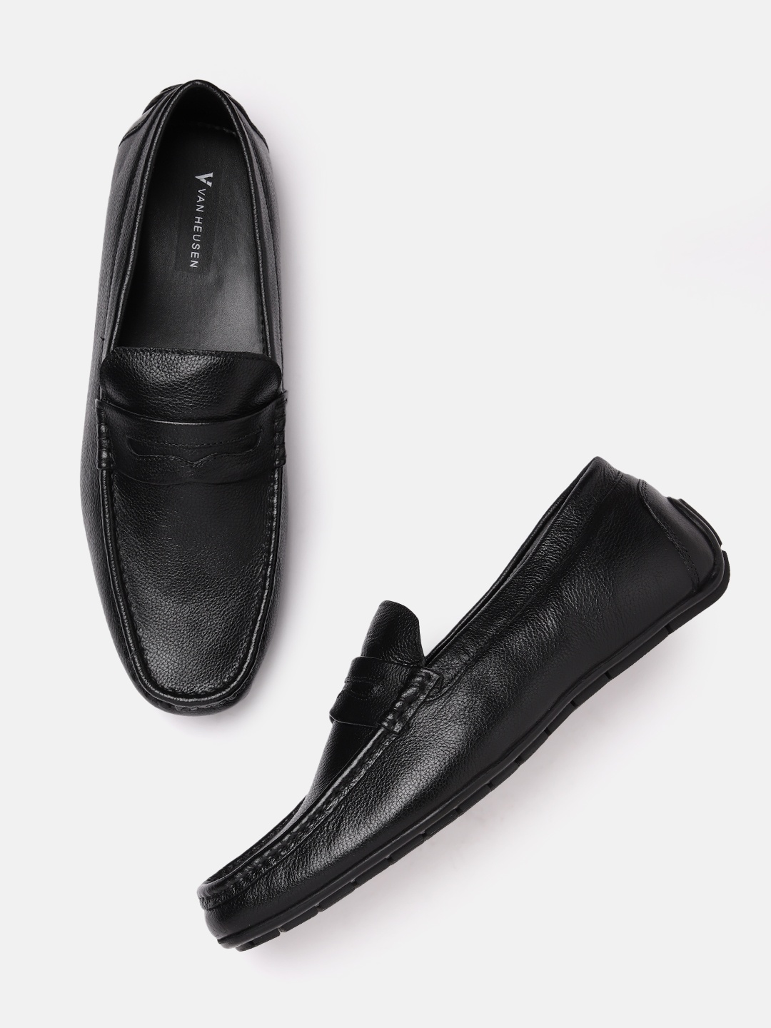 

Van Heusen Men Leather Driving Shoes, Black