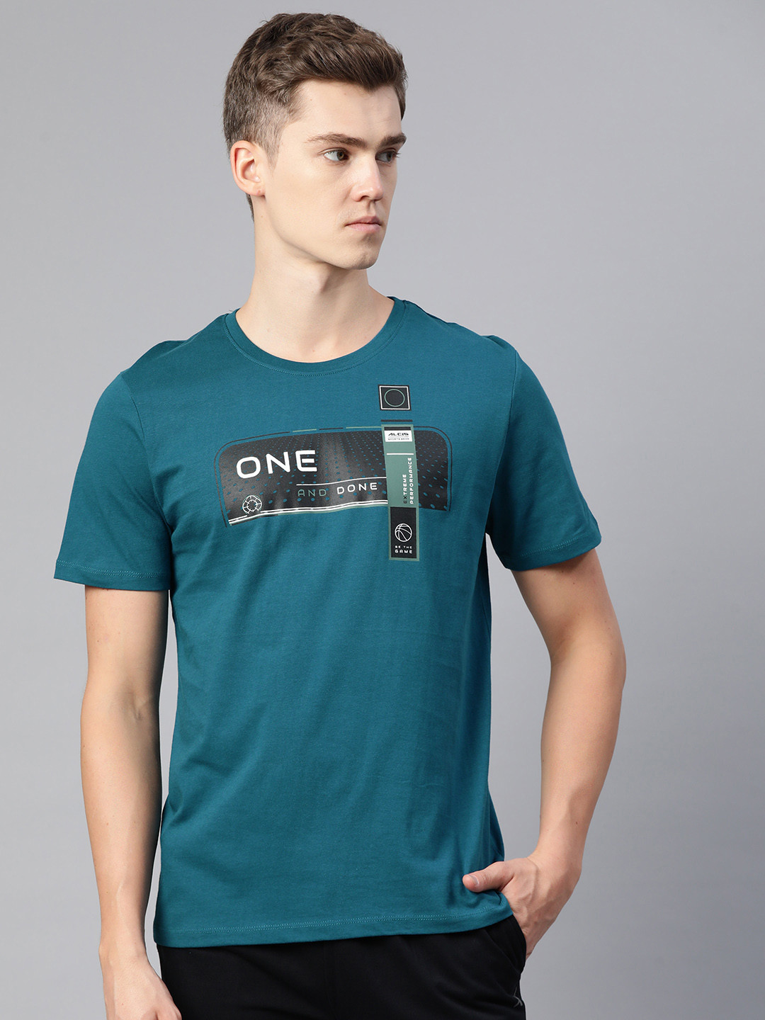 

Alcis Men Graphic Printed T-shirt, Blue