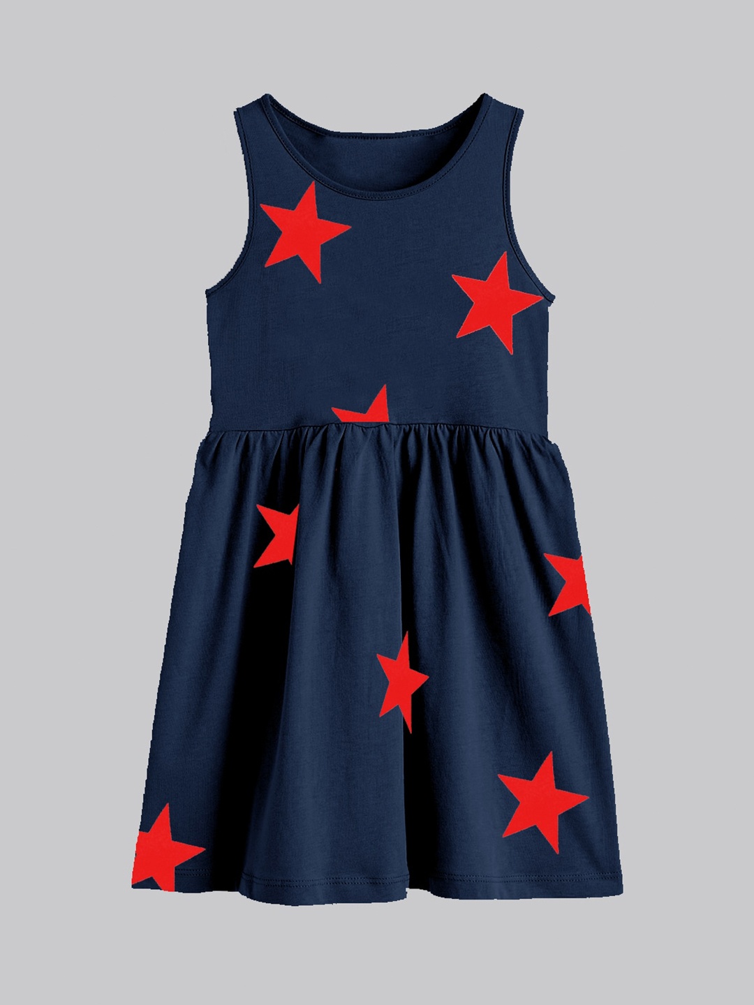 

A.T.U.N. Girls Print Fit & Flare Dress, Navy blue