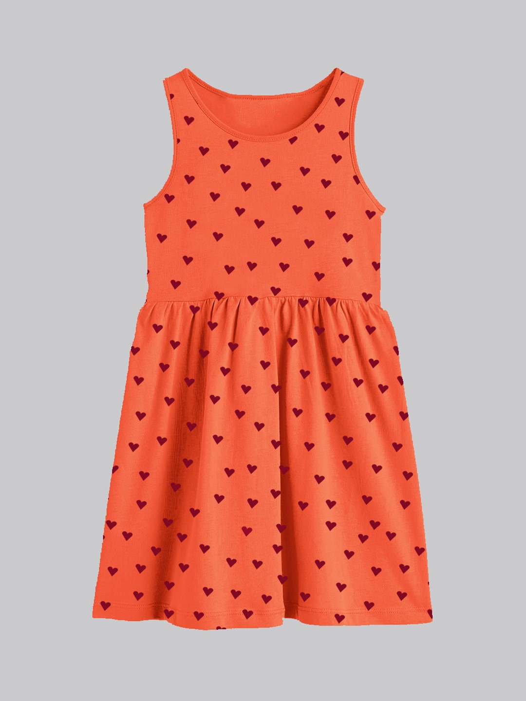 

A.T.U.N. Girls Conversational Printed Fit & Flare Dress, Orange