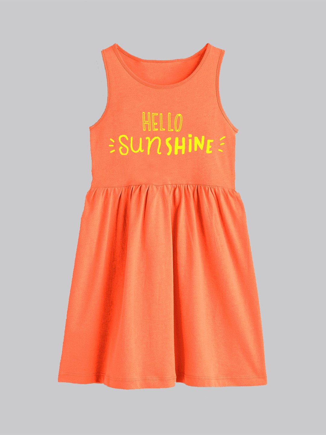 

A.T.U.N. Girls Typography Printed Fit & Flare Dress, Orange