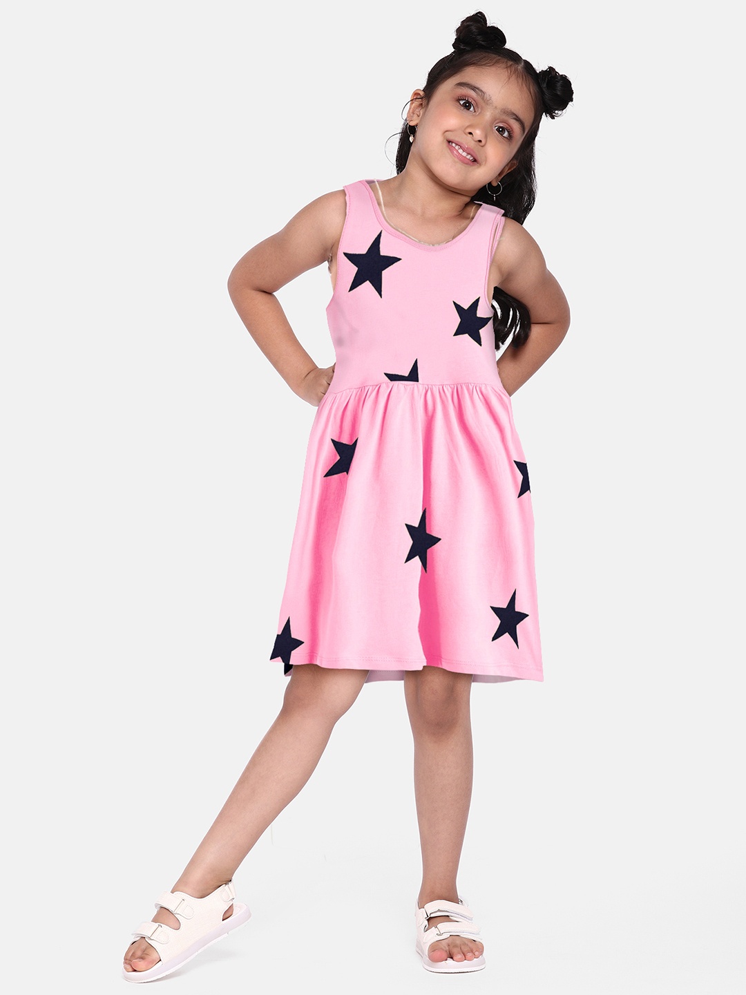 

A.T.U.N. Girls Conversational Print Fit & Flare Dress, Pink