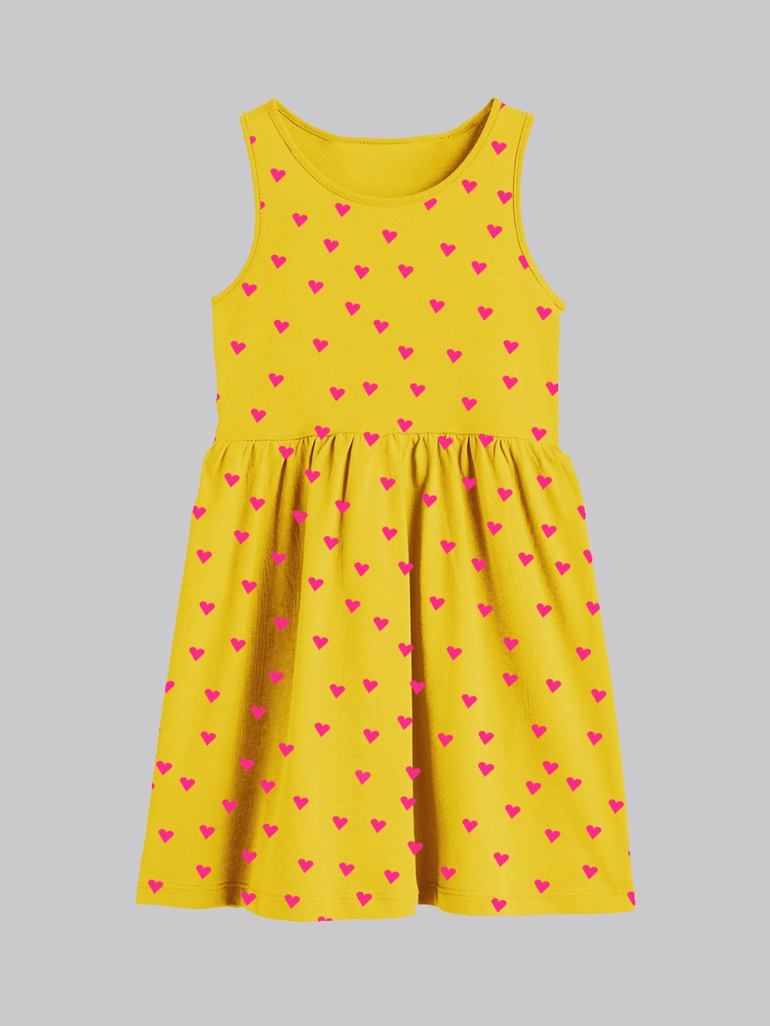 

A.T.U.N. Girls Conversational Printed Cotton Fit & Flare Dress, Yellow