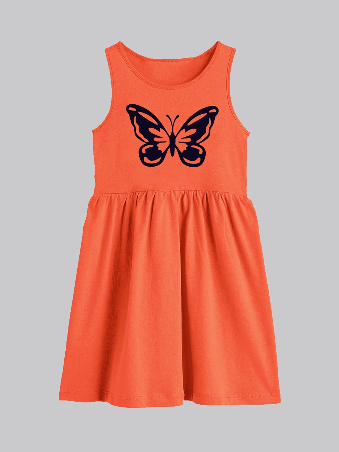 

A.T.U.N. Girls Graphic Printed Fit & Flare Dress, Orange