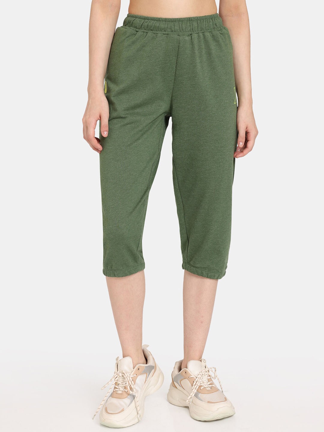 

Rosaline by Zivame Women Mid Rise Training or Gym Three Fourth Length Sports Track Pants, Green