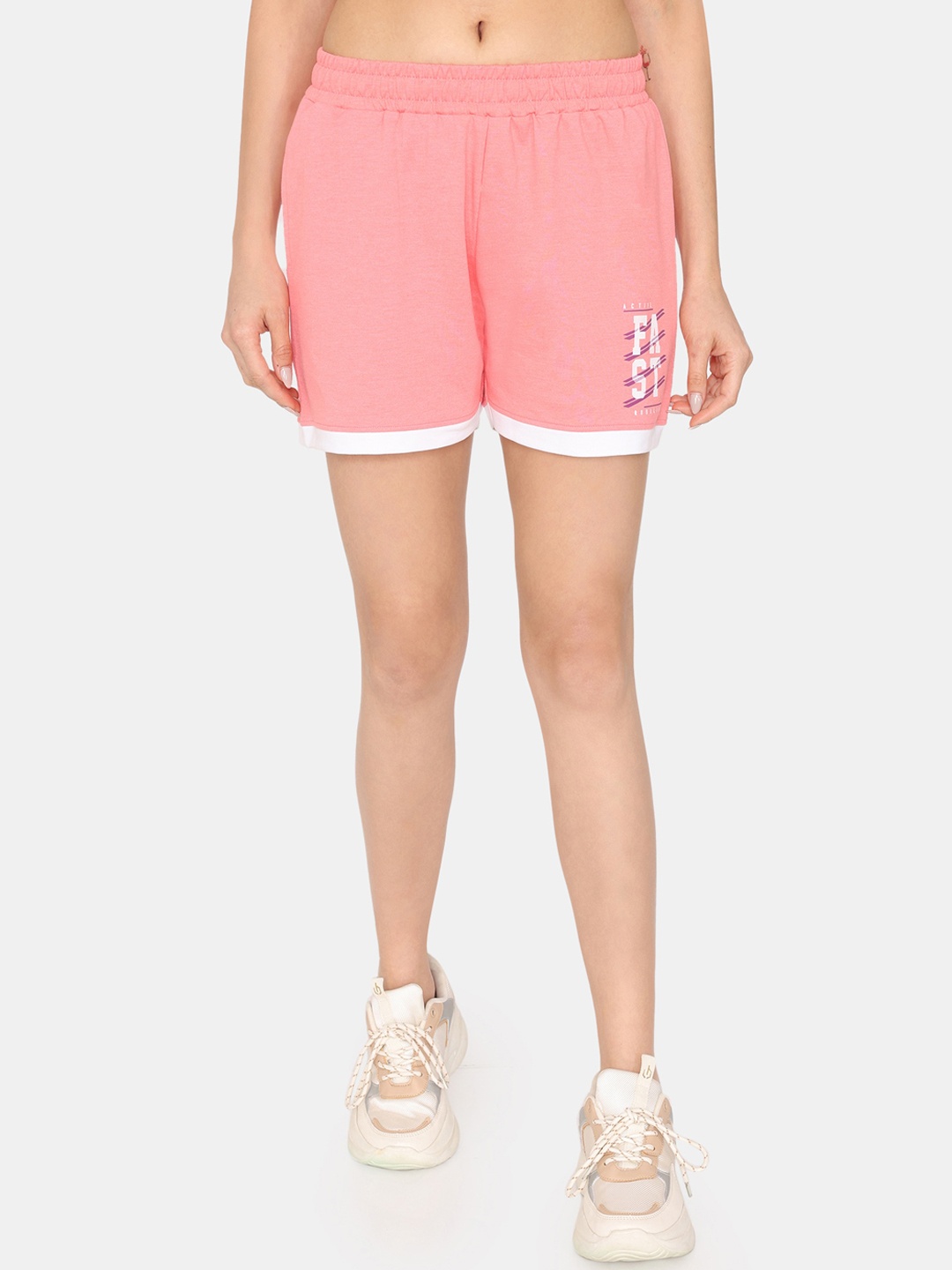 

Rosaline by Zivame Women Mid-Rise Sports Shorts, Pink