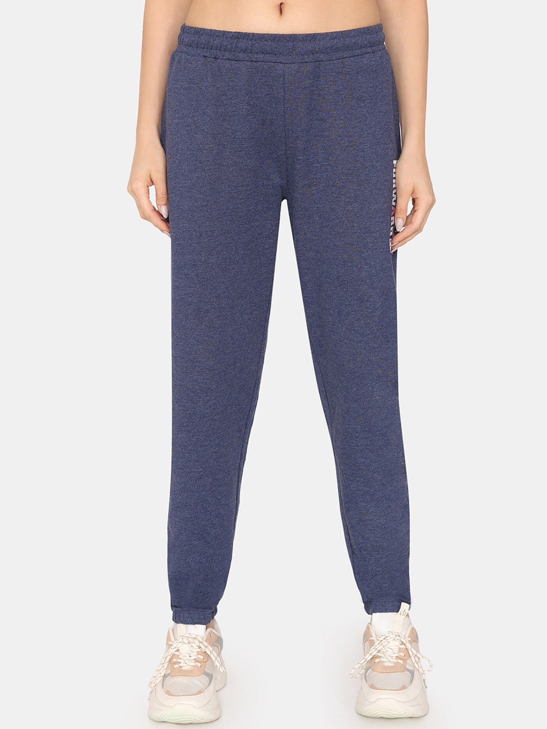 

Rosaline by Zivame Women Typography Printed Mid Rise Training or Gym Sports Joggers, Blue
