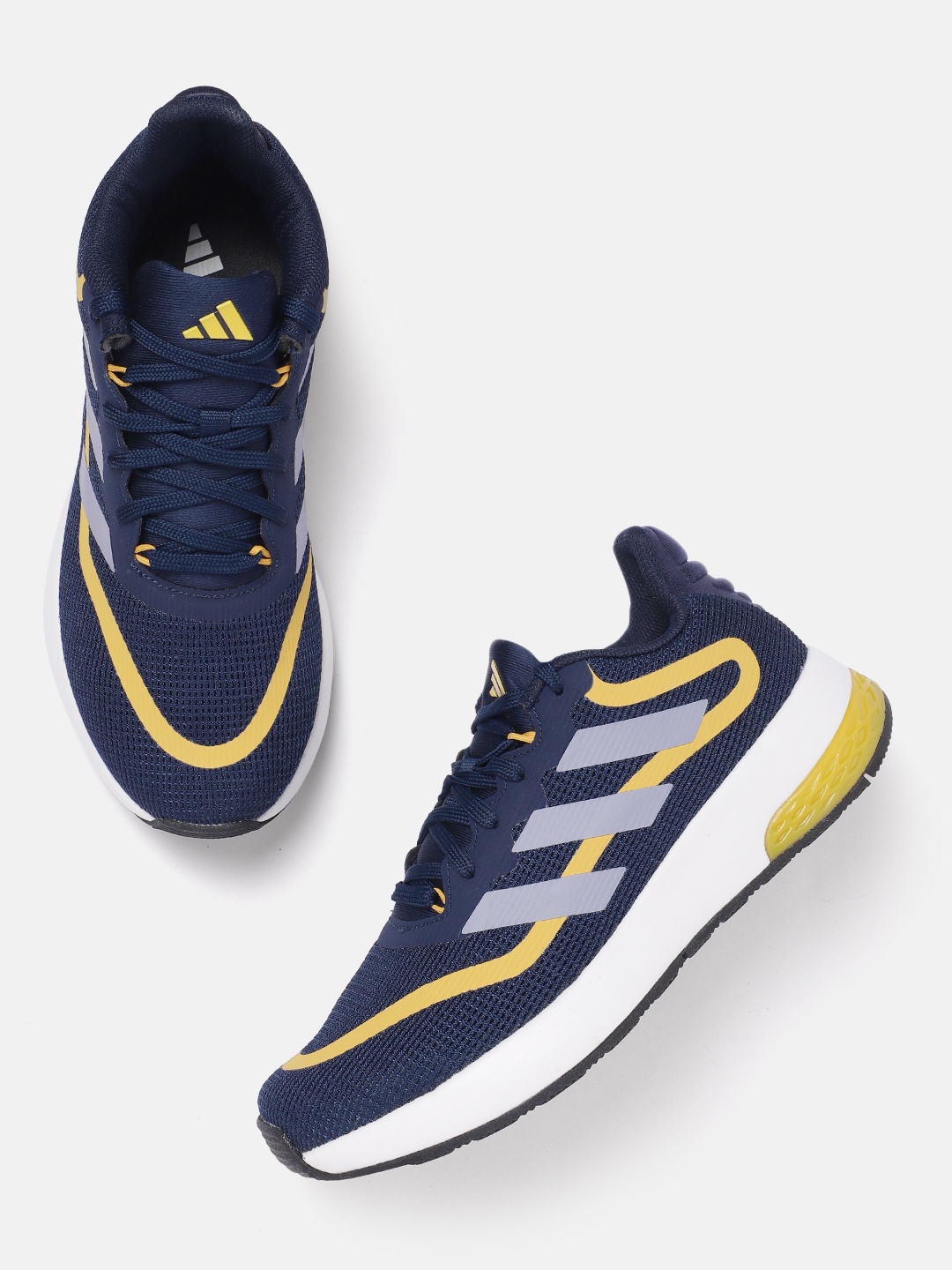 

ADIDAS Men Woven Design Beastmode Running Shoes with Striped Detail, Navy blue