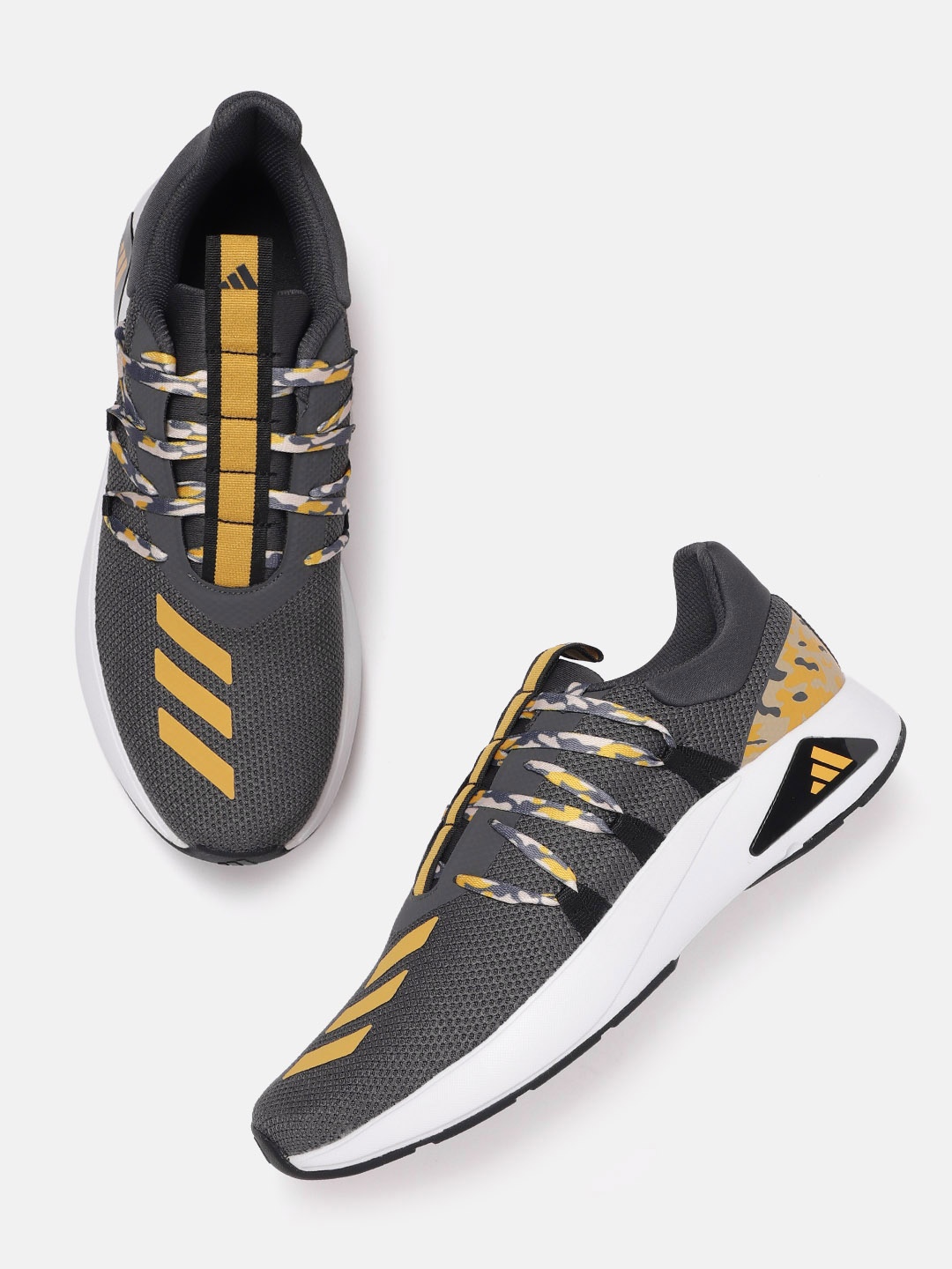 

ADIDAS Men Woven Design Run IN Tech Shoes, Grey