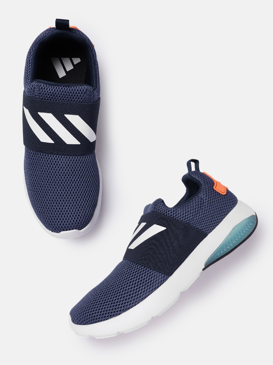 

ADIDAS Men Woven Design Gladde Walking Shoes with Striped Detail, Navy blue