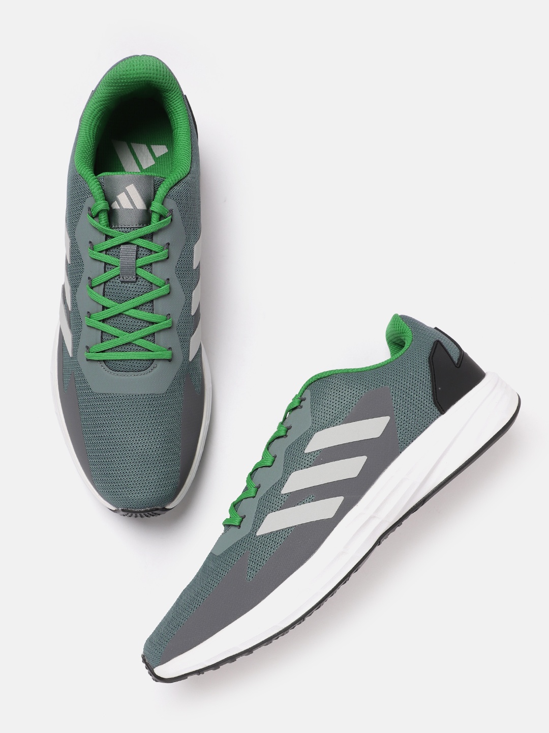 

ADIDAS Men Woven Design Adidash Running Shoes with Striped Detail, Green