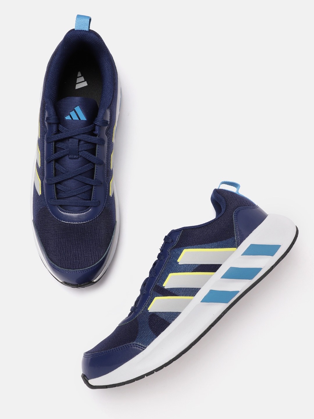 

ADIDAS Men Woven Design Osparna Running Shoes with Striped Detail, Blue