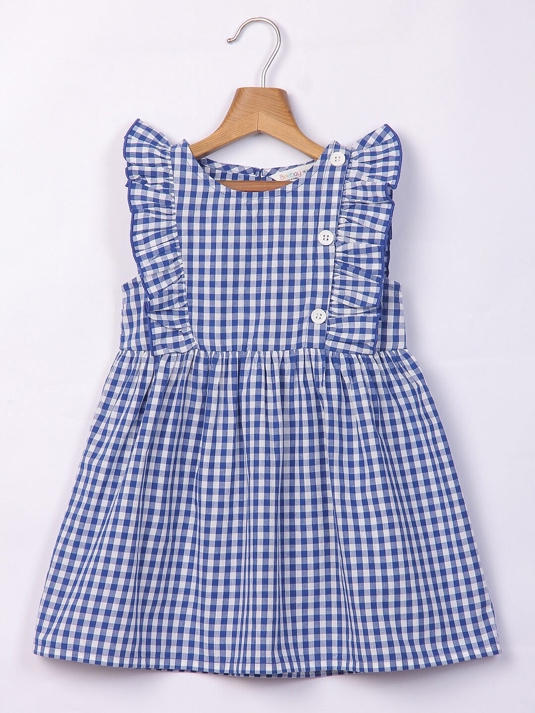 

Beebay Girls Checked A-Line Cotton Dress, Blue